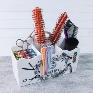 Hairdresser Tool Organizer Rack 24.2x8.3x16cm Plastic 4 In 1 Salon Storage For Scissors Combs <b>Brushes</b> Clips - Product Image 1