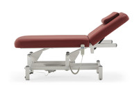 Table de massage électrique avec télécommande, en cuir PU bordeaux, réglable en hauteur, pour spa, salon, clinique
