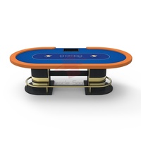 Table de poker Texas Hold'em en bois en forme de D MIR-50, qualité tournoi, personnalisable, vente directe d'usine