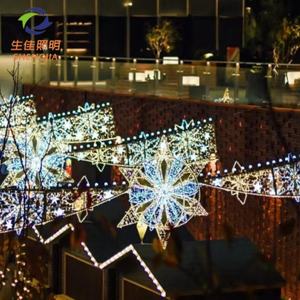 Vente chaude Noël Nouvel An Lumière LED de rue extérieure <span class=keywords><strong>paysagère</strong></span> IP65 à cadre métallique avec télécommande motif flocon de neige - Product Image 4