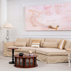 Reclining Removable Cotton Linen Upholstered L-Shape Sectional Sofa Modern Breathable Easy Care High Quality <strong>Seating</strong> for Home - Product Image 1