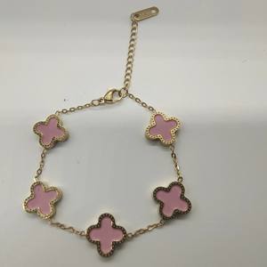 Venta al por Mayor de Pulseras de Trébol de Cuatro Hojas y Cinco Flores de Alta Calidad, de una Cara y de Doble Cara, Hechas de <span class=keywords><strong>Ti</strong></span> - Product Image 2