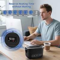 Boîte à lunch isotherme auto-chauffante rechargeable 80W pour voiture, charge rapide USB Type-C, batterie 4000mAh, design portable anti-fuite, pour le bureau
