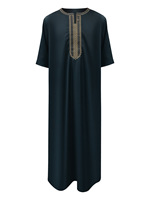 Abaya Maroko Vintage Terbaru untuk Dewasa, Berkualitas Tinggi, Bordir Gaya Timur Tengah, Bahan Poliester Sutra, Lengan Sedang, Model Samping