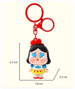 3D ปริศนาตาบอดนำโชคร้องไห้รูปเจ้าหญิงของเล่นพวงกุญแจกระเป๋านักเรียนจี้ห้อยกระเป๋าพลาสติกขนาดเล็กขายส่งพวงกุญแจรถ - Product Image 2