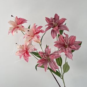 ดอกลิลลี่ประดิษฐ์จากผ้าไหม คุณภาพสูง สมจริง สไตล์คลาสสิก สำหรับตกแต่งงานแต่งงานและบ้าน ใช้ซ้ำได้ รีไซเคิลได้ - Product Image 1