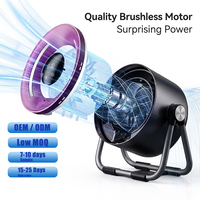 Ventilateur de bureau USB à moteur brushless haute vitesse, faible MOQ, OEM/ODM, avec affichage numérique, batterie 4000 mAh, commande tactile et lumière intégrée
