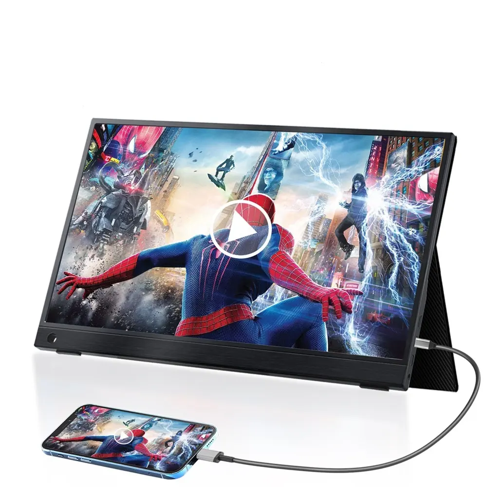 15.6-Inch USB-C Portable Monitors  1080P Full HD IPS Panel HD Eye Care Gaming Monitors with Stereo Speakers for Laptop Phone