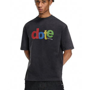 เสื้อยืดผู้ชายทรงบ็อกซี่ ล้างสีแบบแอซิด พิมพ์ลาย<span class=keywords><strong>กราฟิก</strong></span> คุณภาพสูง คอกลม ทรงวินเทจ ไหล่ตก - Product Image 3