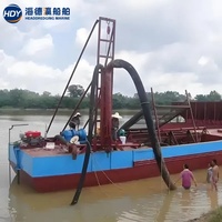 Drague hydraulique pour l'extraction du sable, drague à aspiration de sable à moteur diesel pour la dragage du sable en Russie, dans les rivières et les lacs