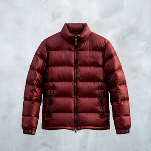 Veste d'hiver matelassée en duvet pour homme, fermeture éclair, col montant, capuche, vêtement d'extérieur décontracté - Product Image 1
