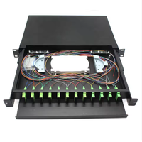 Panneau de brassage fibre optique ODF 19 pouces 1U 12 ports 12 duplex DX SC 24 fibres pour centre de données, fabrication chinoise