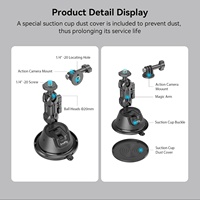 Support à ventouse double couche pour H10/H9 pour Osmo Action Insta360 X3, tête à double rotule, support 360