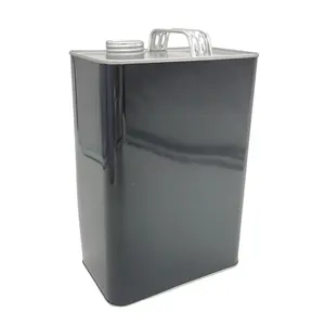 Black color 4L 5L F style tin can metal chemical container for solvents lubricants China supplier