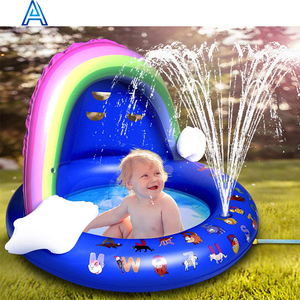 <span class=keywords><strong>Piscine</strong></span> gonflable PVC avec fontaine à air et <span class=keywords><strong>abri</strong></span> pare-soleil arc-en-ciel pour l'été, <span class=keywords><strong>piscine</strong></span> extérieure pliable et portable - Product Image 2
