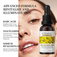 Sérum Visage Liquide 40ml avec Peptides, Vitamine B5, Beurre de Karité, Niacinamide et Acide Kojique - Hydratant et Éclaircissant