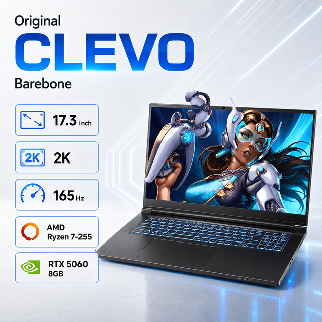 Verified Suppliers Based on Clevol 17.3 Inch AMD Ryzen 7-255 RTX5060 8GB GDDR7 DDR5 RAM M2 PCIe SSD Windows 11 Gaming Laptop