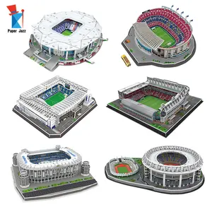 Penjualan langsung pabrik mainan kartun DIY untuk penggemar sepak bola suvenir hart lane Stadium putih puzzle busa 3D