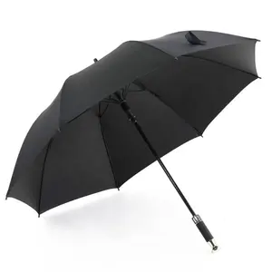 Fabrika doğrudan 27 inç şemsiye fan ve su sprey uzun saplı siyah sakız düz şemsiye