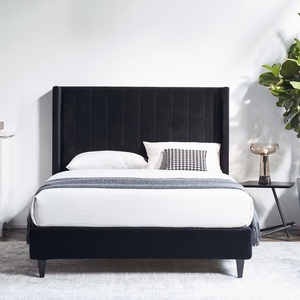 Mới Nhất Thiết Kế Giường Với Nệm Bằng Gỗ Bộ Phòng Ngủ Nữ Hoàng Vua Kích Thước Vải lên-Bao Da Giường Khung - Product Image 2