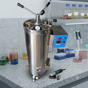 เครื่องนึ่งฆ่าเชื้อแบบดิจิตอลในห้องปฏิบัติการแนวตั้ง Sri Sai Scientific  โครงสร้างสแตนเลส อุณหภูมิสูงสุด 121 องศาเซลเซียส ไม่มีตัวตั้งเวลา - Product Image 1