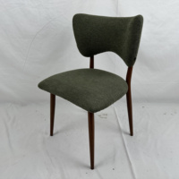 Chaise de salle à manger ergonomique avec dossier incurvé en tissu, siège rembourré doux, structure en métal, chaise d'appoint élégante de style mid-century pour salle à manger