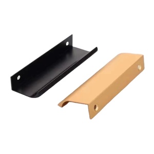Dresser Drawer Pull Out Handles Kitchen Aluminium Profile <strong>Black</strong> Concealed Flush Hidden Cabinet <strong>Door</strong> Pull Handle - Product Image 1