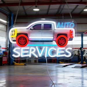 Auto Services Letreros Neon LED indoor hanging ambient light shop <b>sign</b> wall decoration light entrance indicator light Customized - Product Image 1