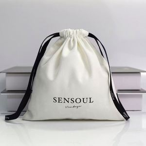 Custom Logo Printing Recyclable Promotional Canvas Dust Bag for <b>Handbag</b> Drawstring Cotton Gift Shoe Packing Pouch Customizable - Product Image 1