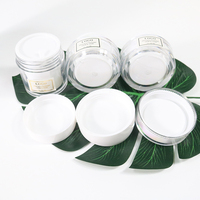 Pot de crème vide en plastique transparent et personnalisé, 50g, cosmétique, gommage du corps, en plastique, PET, avec capuchon à lèvres, vente en gros