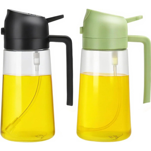 Integrated Reusable Glass Oil Bottle 470ml Eco-Friendly for Home Kitchen Use Spray Pour Feature for Air Fryer Vinegar Dispenser - Product Image 1