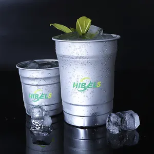 Custom Party Einweg-Aluminium-Kalt getränke becher 270ml 480ml 600ml wieder verwendbare Aluminium becher