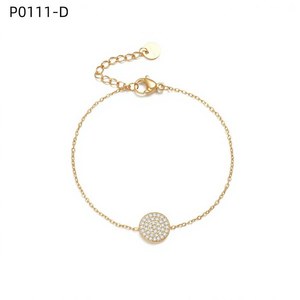 เอมี่ เอมี่แฟชั่นสร้อยข้อมือโซ่เชื่อมต่อชุบเงินคริสตัลไรน์สโตนรอบเครื่องประดับสตรีของขวัญ P0111 - Product Image 2