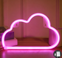 Enseigne néon personnalisée en forme de nuage, éclairage décoratif de nuit, alimentation USB ou par piles, pour hôtel, salon, chambre à coucher, accessoires de mariage