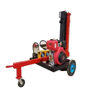 Large tree branch log section splitting machine standing lying guillotine type tree shredding machine