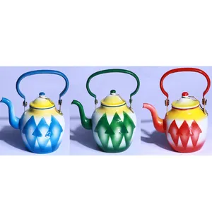 Hot sale bright 10-18cm enamel kettle tea pot in middle east arabia market UAE