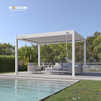 Pergola actionnée électrique avec l'option en aluminium imperméable de structure et de mur de verre