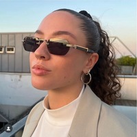 Lunettes de soleil rétro européennes et américaines imitation grain de bois pour femmes, sans monture, pour la conduite, avec branches métalliques, vente en gros transfrontalière