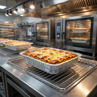 Couvercles en aluminium 9x13 pouces pour barquettes de cuisson jetables en PET de qualité alimentaire, demi-taille, robustes, 118 oz/3500 ml