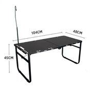 Table tactique pliable moderne en alliage d'aluminium, légère et portable, avec hauteur réglable - Bureau de camping et de pique-nique en plein air