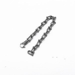 Yunnique Pulsera de cadena de plata tibetana en forma de U, joyería geométrica unisex de moda - Product Image 2