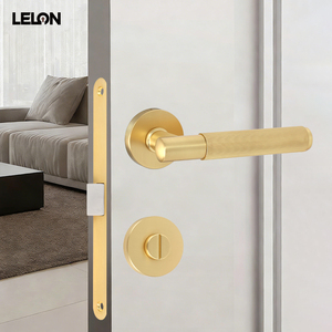Italian Luxury Knurled <strong>Door</strong> Handle Keyless <strong>Knob</strong> Unlock Magnetic Suck Silent Hotel Bathroom Washroom Privacy Rosette Lock - Product Image 1