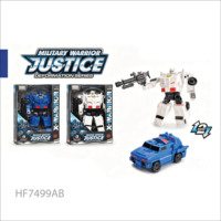 Jouets en plastique HTL Diecast, camion transformable, ensemble de jouets de voiture, voiture de police, mini véhicules transformables, jouets de voiture robot, modèle de voiture pour enfants
