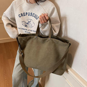 Customizable women's casual canvas handbag, <b>large</b> capacity shoulder <b>bag</b>, fashionable shopping <b>bag</b> - Product Image 2