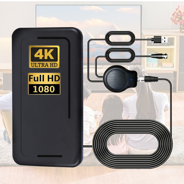 Newest DVB T2 Digital TV Antenna Supports Smart TVs 4K 1080p & Older Models Indoor Outdoor Use with 360 Mile Long Range