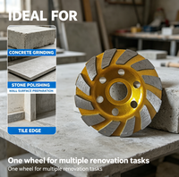 Disque de meulage diamanté doré de 100 mm (4 pouces) pour meuleuse d'angle, disque segmenté turbo pour béton, pierre, granit, marbre