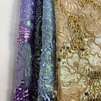 Tissu brodé de fleurs 3D fluorescentes personnalisées, lourd et tendance, pour mariages, sacs tricotés, chaussures et vêtements pour garçons