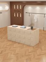 Magasin de vêtements longue Table avec comptoir en verre Table d'affichage de sac à chaussures et table de flux d'affichage de bijoux pour le salon