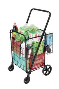 Chariot de magasinage pliable portable sur mesure de 45 kg pour les supermarchés, pour un usage domestique, avec support en plaque de fer au fond - Product Image 6