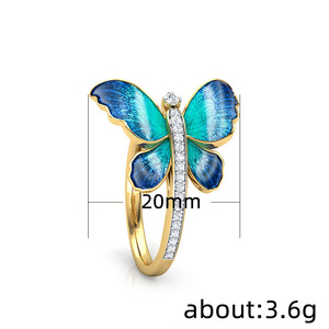 Anello a Farfalla per Donne, Accessorio Elegante in Resina per Feste e Matrimoni, Regalo Creativo - Product Image 5